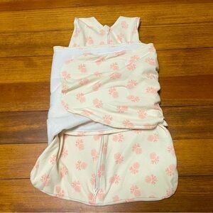 Halo SleepSack Swaddle in Cream with Light Pink Floral Size Newborn